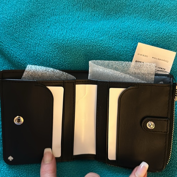 Kate Spade Cameron Small L-Zip Bifold Wallet - Black Leather Brand New Orig$139 - Picture 4 of 8